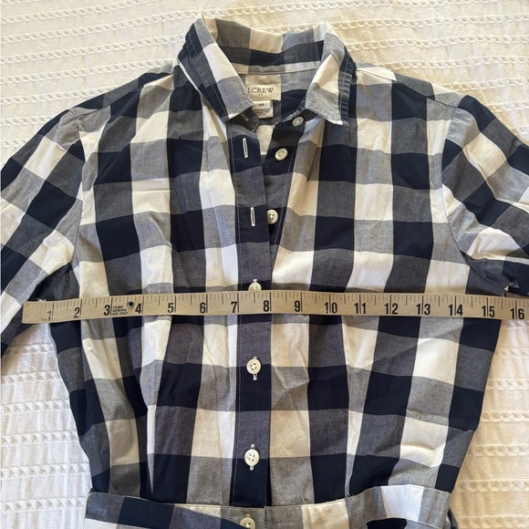 J. Crew Navy and White Gingham Dress with Belt 00 - Picture 8 of 8